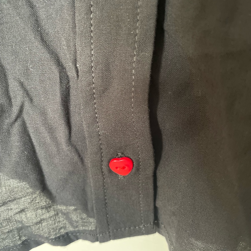 NWT Thorn & Fable Black Mushroom Heart Button Up Size XL - Picture 5 of 7